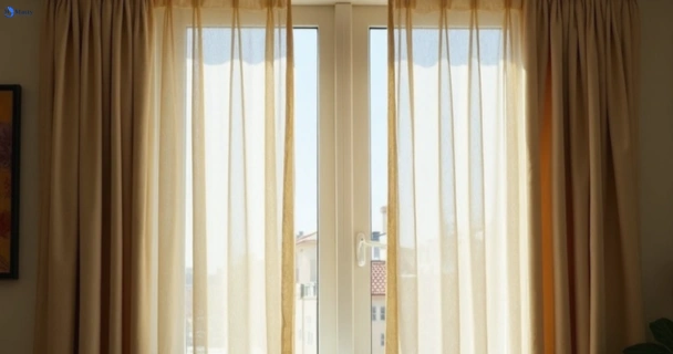Dusty and dull curtains in coolum-beach before steam cleaning